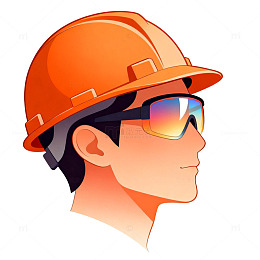 卡通风格建筑工人头像设计素材