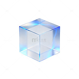 透明风水晶立方体三维设计素材