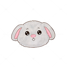 卡通风可爱兔子头像插画设计素材