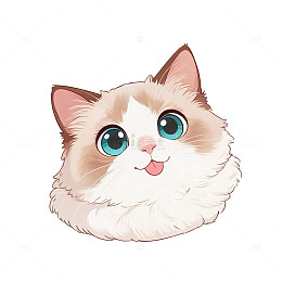 卡通风格可爱猫咪头像设计素材