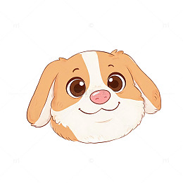 卡通风可爱兔子头像矢量素材