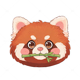 卡通风格红熊猫头像矢量设计素材