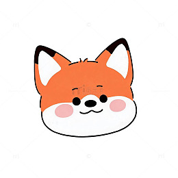 卡通风格狐狸头像插画素材