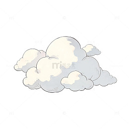 卡通风格素材白云朵朵矢量插画