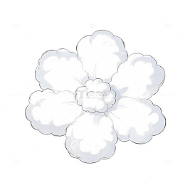 手绘风白色花朵简约插画设计素材