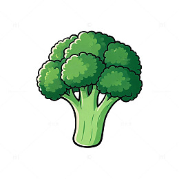 卡通风格西兰花蔬菜插画设计素材