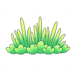 卡通风格绿色草地植物插画素材