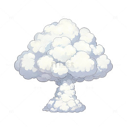 卡通风格云朵爆炸效果矢量素材