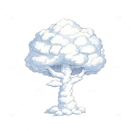 像素风云朵树卡通插画设计素材