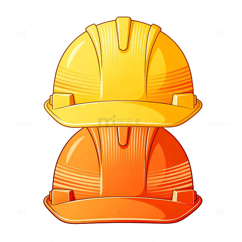 卡通风安全帽建筑工地设计素材