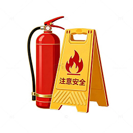 卡通风格消防器材安全提示设计素材