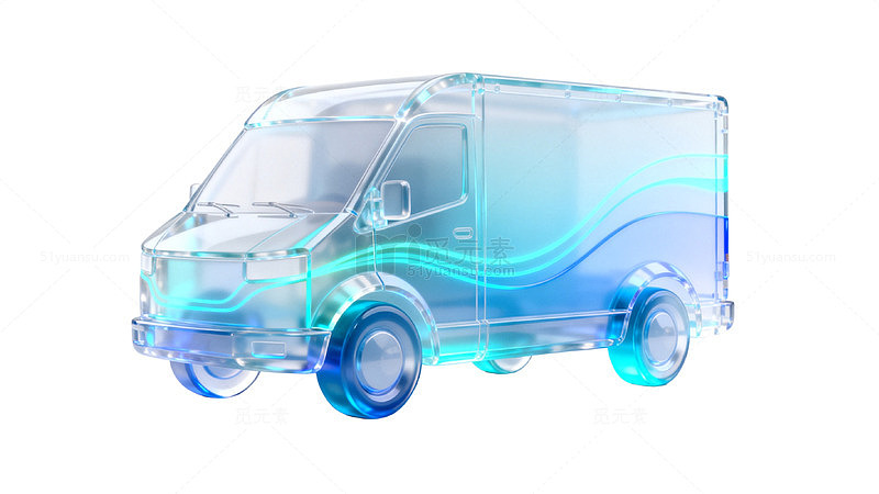 透明风格未来感货车3D模型设计素材