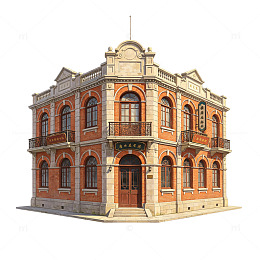 复古风欧式建筑3D模型素材