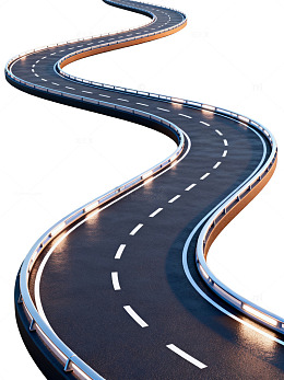 现代风蜿蜒公路3D设计素材