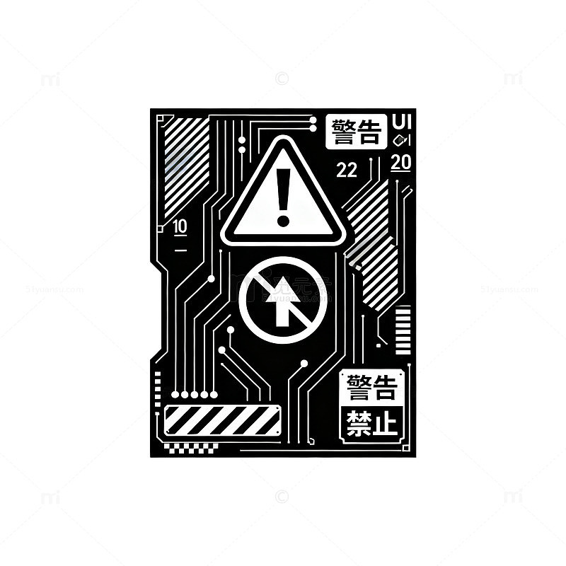科技风警告标识电路板设计素材