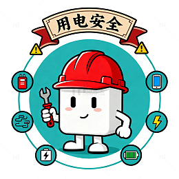 卡通风用电安全宣传插画设计素材
