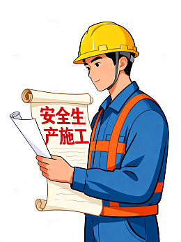卡通风建筑工人安全施工设计素材
