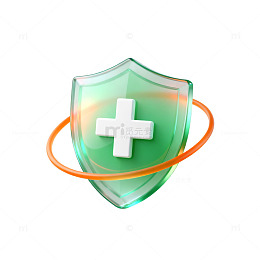 透明质感医疗防护盾牌图标设计素材
