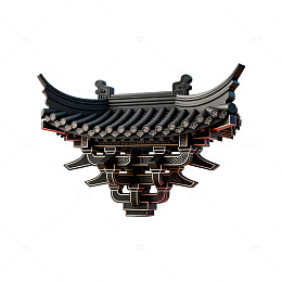 国风传统建筑屋檐矢量素材