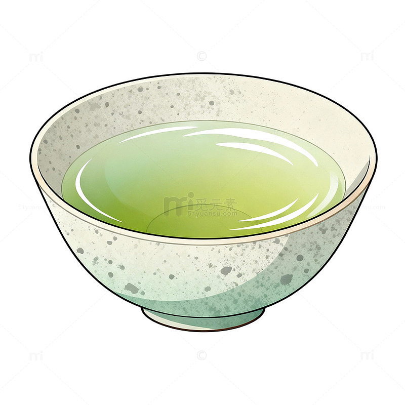 斑驳粗线绿茶品茗碗