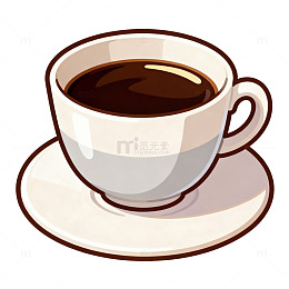粗线卡通咖啡杯碟
