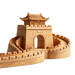 3D风格长城建筑模型设计素材