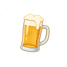 卡通风格啤酒杯插画设计素材