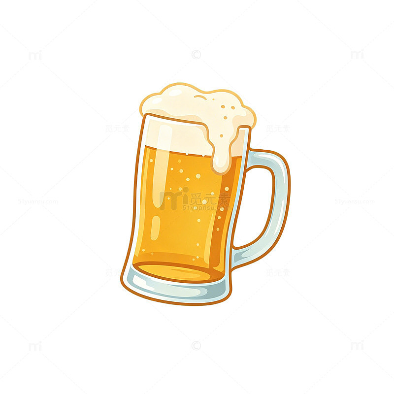 卡通风格啤酒杯插画设计素材