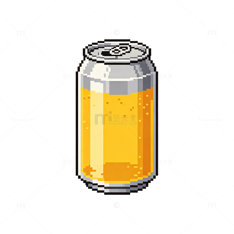 像素风啤酒罐饮料插画设计素材