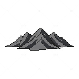 像素风山峰剪影矢量设计素材