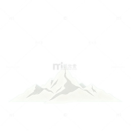 极简风雪山剪影矢量设计素材