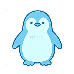 卡通风格可爱企鹅矢量插画素材