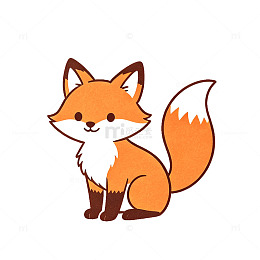 卡通风格可爱狐狸动物插画素材