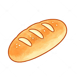手绘风法式长棍面包插画设计素材