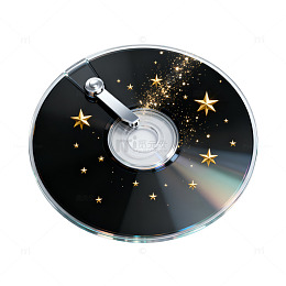 星空风黑底金色星星光效CD设计素材