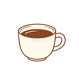 简约风咖啡杯手绘插画设计素材免抠