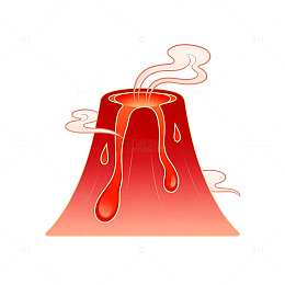 卡通风格火山喷发矢量插画素材
