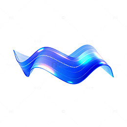 科技感蓝色波浪线条矢量设计素材