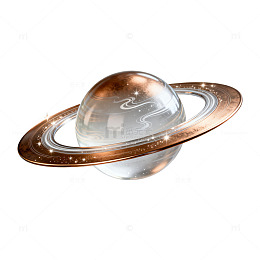 科幻风行星环透明星球设计素材