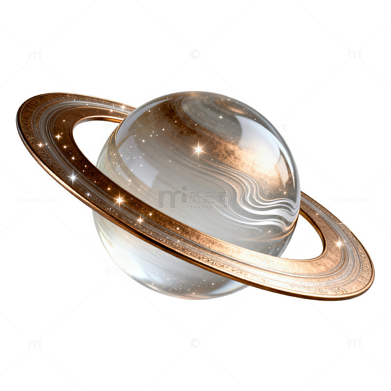 科幻风行星环星球3D渲染设计素材