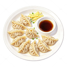 写实风中式饺子美食摄影素材