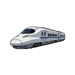 卡通风格高速列车插画设计素材