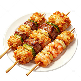 美食烤串拼盘设计素材