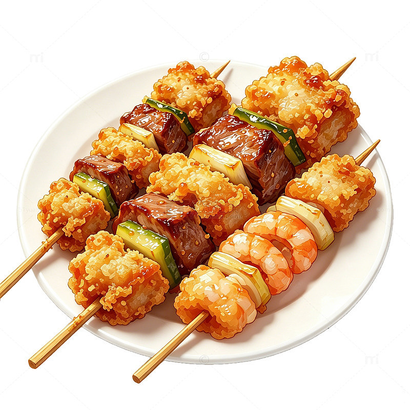 美食烤串拼盘设计素材
