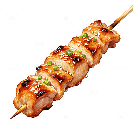 日式烤鸡肉串美食设计素材