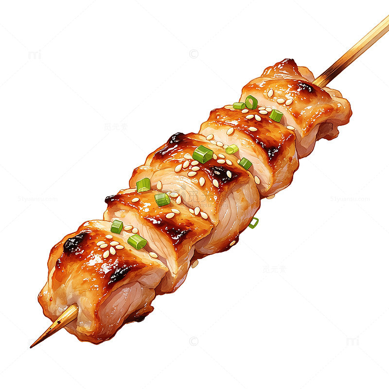 日式烤鸡肉串美食设计素材