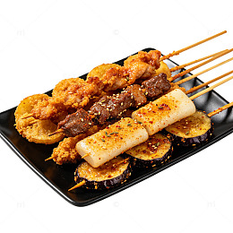 日式风格烤串美食摄影素材