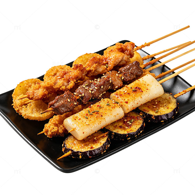 日式风格烤串美食摄影素材