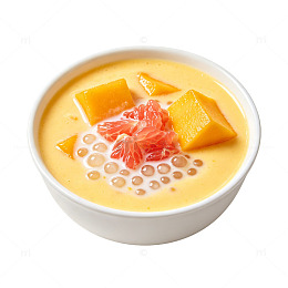 清新风芒果西米露美食摄影素材