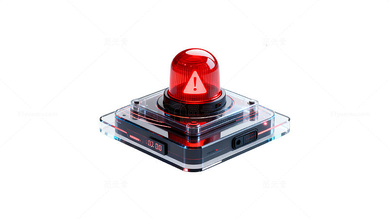 科技感红色警示灯3D模型素材